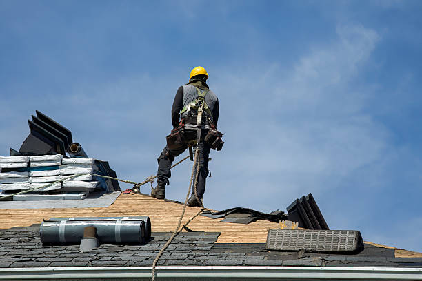 Professional Gutter Installation technician working in Woodsville, NH
